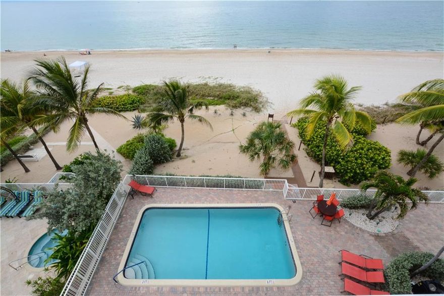 WOW, DIRECT OCEAN FRONT, facing north east, huge wrap around balcony with a stunning views, remodeled 2/2., New kitchen cabinets, tile throughout the unit, new electric panel, new bathroom vanities, new blinds, impact windows throughout the unit, best area in Pompano Beach, walk to restaurants, grocery stores, directly on the beach, as you walk out you put your feet in the sand.