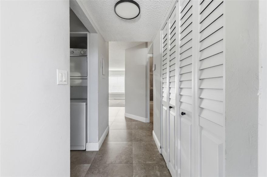 This centrally located 2/2 condo is ready for your most discerning tenants. Nestled in the Heart of Coral Springs in a Quiet community. This unit is meticulously maintained. Its been gone over from top to bottom. Newer a/c, travertine floors in kitchen and dining area. Washer and Dryer inside unit for convenience. High end kitchen cabinets, newer appliances, and bathroom vanities, pedestal sink in guest bathroom, community pool. Building has stairs and an Elevator. Located walking distance to Dining, Shops, Hospital and easy access to highways. Zoned for excellent schools. HOA requires 620 credit score or higher. Owner says no pets please.