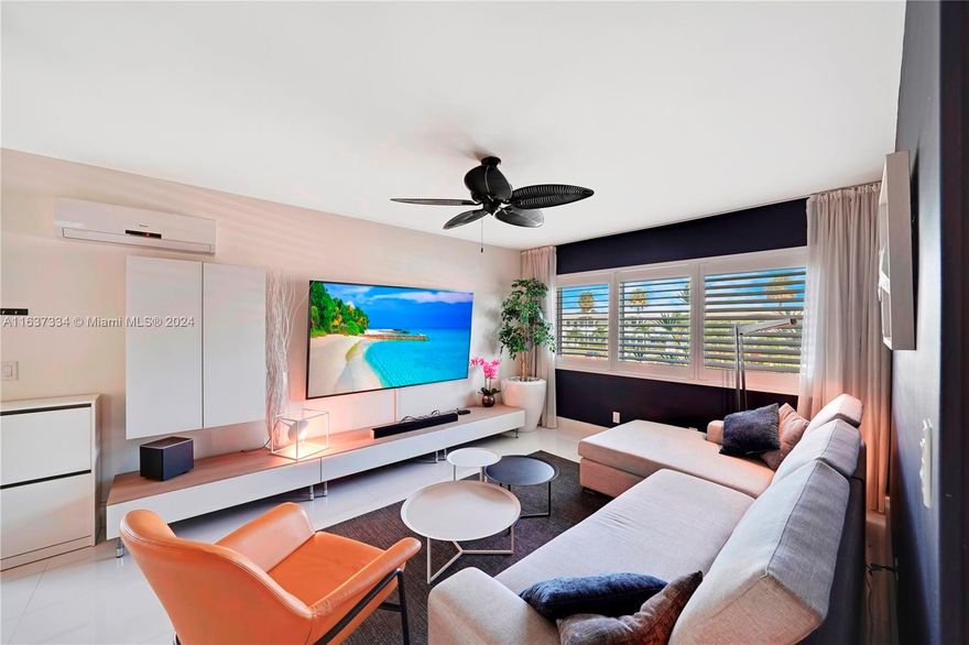 Fully renovated and move-in ready! This bright and stylish 1-bedroom, 1-bath condo is located just minutes from the beach and the popular Gulfstream Park Casino. Enjoy peace of mind with full hurricane-impact windows, plantation shutters throughout, and new stainless-steel appliances. The kitchen features modern finishes, complemented by a tankless water heater and energy-efficient A/C split systems in both the living room and bedroom for year-round comfort.Located in a 55+ community, this residence is perfect for seasonal or full-time living. The building offers low HOA fees, on-site laundry, storage, a heated pool, and an elevator for convenience.Close to shopping, dining, and entertainment this is a fantastic opportunity to own a fully furnished coastal retreat in South Florida