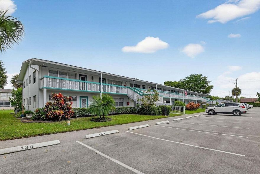 Beautiful 1-bed,  1 bath Second-floor condo in Century Village! This bright and spacious unit features tile floors, an updated kitchen, generous living area, and a large primary suite with ample closet space. Relax on the screened balcony with peaceful garden views. The Furniture is  negotiable Laundry and extra storage on site. Building/roof maintenance, landscaping, shuttle service, and 24/7 gated security. Enjoy resort-style amenities: clubhouse, pools, fitness center, tennis, pickleball, theater, trails & more. Minutes to beach, dining, and medical centers!