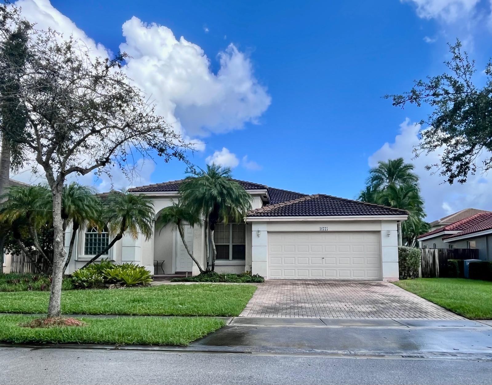 Short Sale Opportunity! One-story 4 bed/3 bath/2-car garage in The Pointe at Pembroke Isles. Features include an open floor plan, soaring ceilings, formal living & dining rooms, and a kitchen with wood cabinetry, white appliances & breakfast bar. The spacious master suite with pool & spa views offers a tray ceiling, dual vanities, tub, separate shower & oversized walk-in closet. All bedrooms are carpeted. Extended covered patio overlooks pool & spa—perfect for entertaining. Updates include a new roof, hurricane shutters, water heater & laundry room. Resort-style amenities: pool, clubhouse, fitness, tennis, 24-hr gated security & patrol. Maintenance covers lawn, AT&T Internet, ADT alarm & cable. Some call it a resort—we call it home!