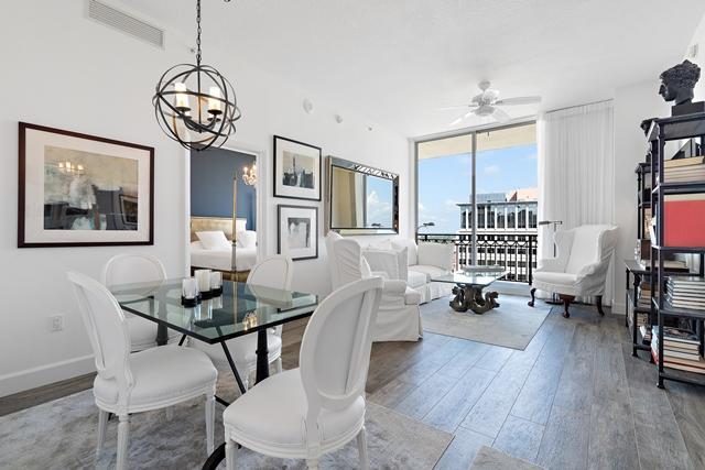 RARE PENTHOUSE! Enjoy the panoramic views of the City, Intracoastal and Ocean from the 10' floor-to-ceiling doors and windows. Resort style building services include front desk with 24-hr valet and security. Walk to shopping, restaurants, Kravis Center, Intracoastal, ocean beaches, & Palm Beach. 10-min Uber to PBI Airport, or a short walk to the Brightline high-speed train. Amenities include huge pool, full Gym, social room with billiards, sauna, steam, message room, summer kitchen, jacuzzi. Perfect lodging for corporate executives or off-site luxury housing during your re-hab. Full service living at its best. Grab this now!!