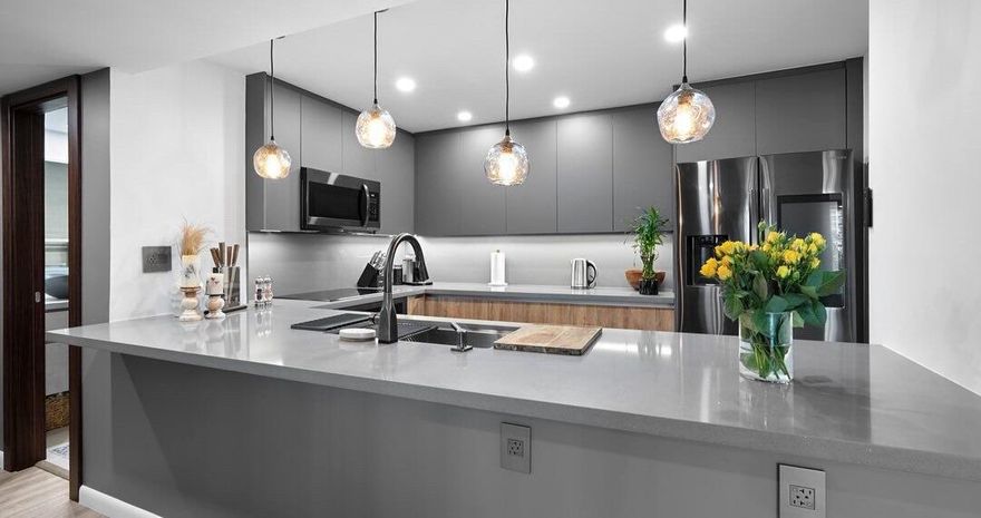 Don't miss the opportunity to own this stunning 2-bedroom, 2-bathroom at Arlen House East. Step inside to discover a haven of modern living, with new appliances and a custom-made new kitchen. This bright and spacious condo features soaring ceilings, modern LED lighting, fresh paint, and top-of-the-line hurricane-impact windows. Big balcony while enjoying breathtaking ocean views Fully turn-key, it's ready for you to move right in. Located just steps from Sunny Isles Beach, the building offers easy beach access and resort-style amenities, including a sauna, pool, spa, fitness center, community room, valet service, and more. This unit also comes with a convenient covered parking space in the second-floor garage. Enjoy the best of coastal living in this full-service building!