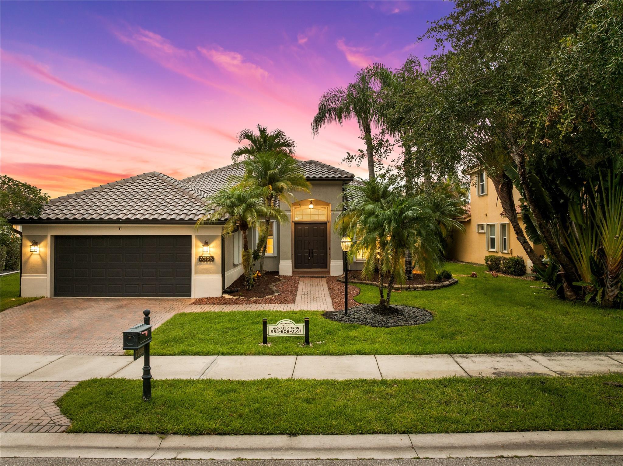 Pristine move-in-ready home in one of Parkland's most loved communities. Remodeled recently with luxe kitchen, spa baths, brand new roof, new quiet-close garage doors, new turf yard space and spanning water views from the expansive patio and pool area. The airy, open layout and water views from all sliders and windows in the kitchen, living area and primary bedroom make this home uniquely inviting and appealing. Low HOA Dues Includes Comcast High-Speed Internet, Cable, ADT Alarm, w/Many Amenities Including Heated Swimming Pool & Spa, Fitness Center, Party Room, Tennis/Pickle & Basketball Courts, Playground, On-Site Management, 24-Hour Guard Gate, Bike Ride To All A+ Schools, Close To Sawgrass Expressway, Parks, & Major Shops and Dining