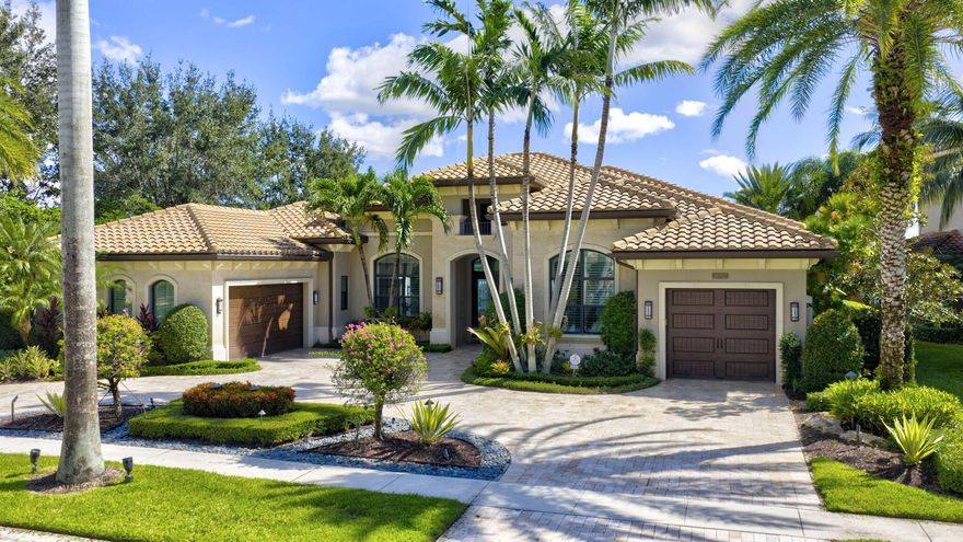 Welcome to a residence that defines luxury living in one of Delray's most prestigious communities -- The Bridges. Perfectly situated in the exclusive Hamptons section, this one-story estate offers over 4,600 square feet of sophisticated design, comfort, and elegance.  Upon entering, you'll be captivated by soaring volume ceilings and breathtaking lake and pool views that create an immediate ''wow'' factor. The split-bedroom floor plan offers both privacy and functionality, featuring 4 bedrooms plus an office and a club room, along with 5.5 designer bathrooms. The gourmet kitchen is a culinary masterpiece, equipped with quartz countertops, a gas cooktop, Wolf, Viking, and Sub-Zero appliances, a walk-in pantry, and designer light fixtures. Custom built-ins, luxurious wallpaper accents,
