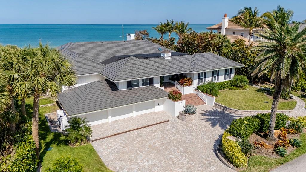 Experience over 4,000 sq/ft of oceanfront living in the highly sought-after Seagrove Community. This 4 Bed, 5 Bath courtyard pool home with separate guest quarters, offers 120 ft of ocean frontage & private beach access. The home includes a spacious 3,500 sq/ft basement (A/C & full bath) with a three-car garage. Fully renovated in 2016, the home offers a gourmet kitchen with marble countertops & Viking appliances, beautiful hardwood floors, custom built-ins, & impact windows. Enjoy stunning views from the living area, oceanside patio, & screened-in porch—ideal coastal living at its finest.