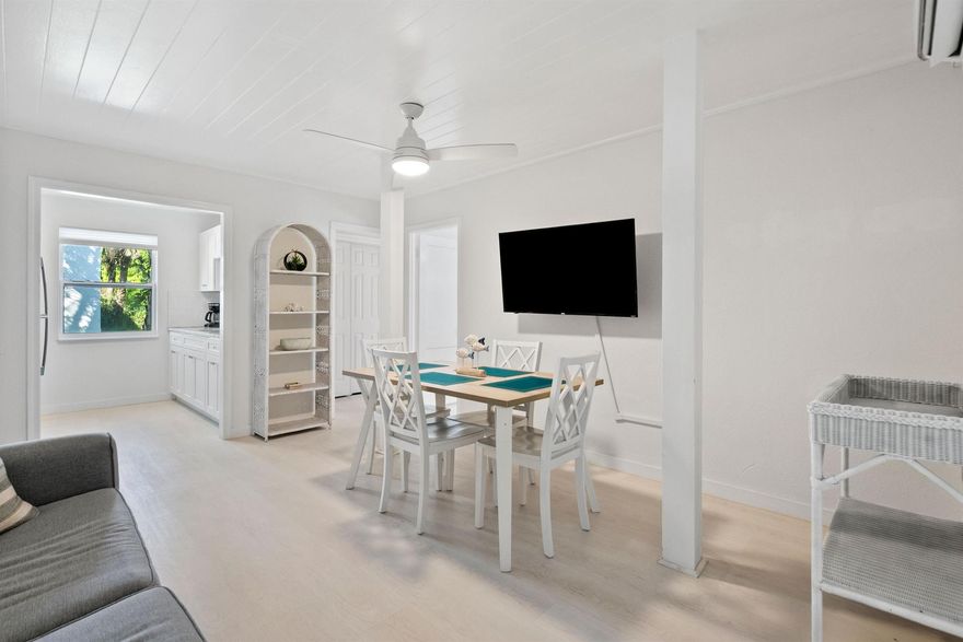 Spacious 2-bedroom, 1 bath apartment available for monthly rental with all utilities included. Located just one block from the ocean with public beach access directly across the street. The northern part of South Hutchinson Island offers the perfect blend of natural beauty and relaxed coastal living. Miles of pristine beaches provide ideal settings for swimming, sunbathing, and beachcombing, while Atlantic waters attract windsurfers and water sports enthusiasts. Local restaurants serve fresh seafood and casual fare, all within easy reach. Enjoy horseback riding along the shore, fishing from the jetty, and boating in surrounding waters. With beautiful beaches and abundant activities, the northern part of South Hutchinson Island delivers an authentic Florida island experience.