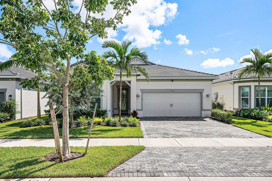 Here's your opportunity to rent this imaculate 2024 home featuring 3 bedrooms and 2.1 baths. This property showcases over $100,000 in upgrades, including wood-like tiles throughout, enhanced tile work in the bathrooms and kitchen, fresh paint, and a covered patio. The impressive gourmet kitchen is equipped with a spacious island offering extra storage and seating, a large pantry, and a gas range. The expansive primary suite features two walk-in closets, dual sinks, an oversized shower, and a convenient passthrough to the laundry room. The second bedroom is thoughtfully separated for privacy, includes a walk-in closet, and features an ensuite bath. The third bedroom, currently utilized as a den, boasts double doors, a walk-in closet, and flexibility for your lifestyle needs.