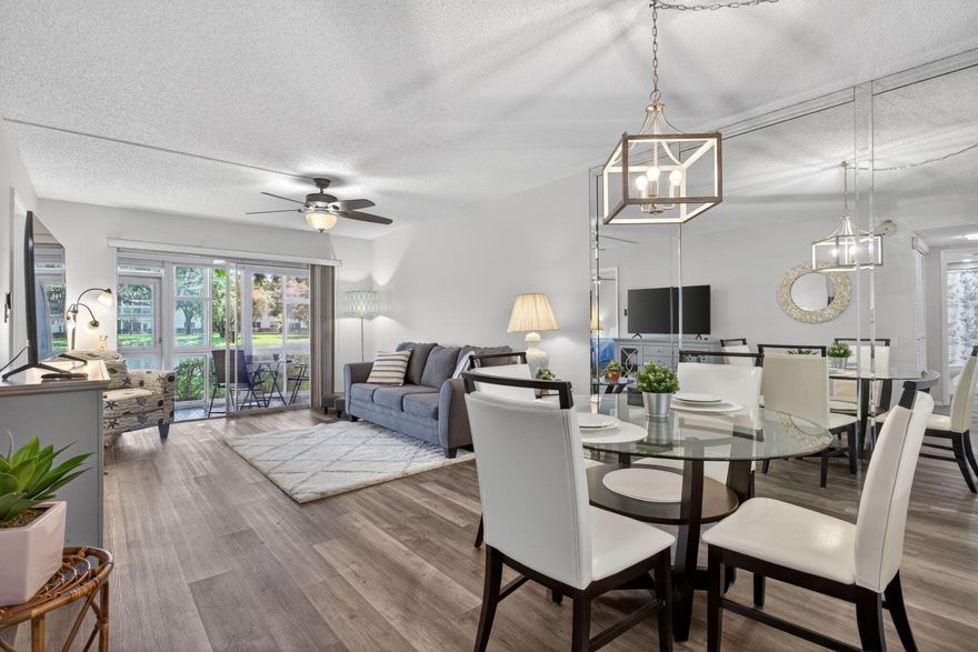 TURNKEY PERFECTION—just bring your suitcase and start living!                  Updated, beautifully furnished 1st-floor 2BR/2BA condo with serene lake views in vibrant 55+ Wynmoor Village. New central A/C (April 2026), updated electrical panel, and water heater. Located in Bahama Village near the clubhouse and main pool—walk, bike, drive, or take the shuttle. Enjoy resort-style amenities in an active, sought-after community. Too many amenities to list here. Take a tour of Wymoor's website to fully appreciate all that it offers. Exclusions to sale: shell mirror (living room), primary bedroom painting, and items in main walk-in closet. Info deemed reliable but not guaranteed; buyer to verify.