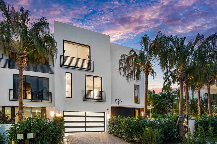 Envision yourself in a place where your alarm clock never rings and the shade from palm fronds above guards you from the troubles of a hectic life. Welcome to Areca Palm, the home at 926 Kenmont Lane and one of the jewels that makes up 10Palms in Delray Beach. Here, tranquility isn't just possible, it's inevitable. From the visionary team at Stamm Development Group, this sparkling new development of luxury townhomes rests just steps from the Intracoastal, half a mile from pristine beaches, and 1.5 miles from dynamic shopping and dining on vibrant Atlantic Avenue. This stunning home is ready for immediate move-in. For further ease, furniture can be purchased at an additional cost, so you can start enjoying immediately.