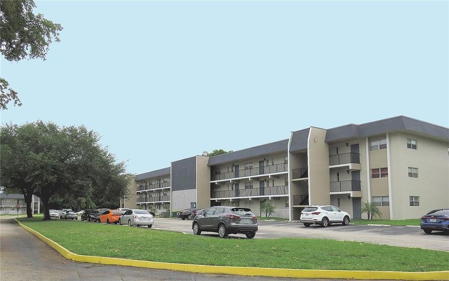 Spacious unit with pretty water view, wood laminate flooring throughout living area and bedroom. Updated kitchen cabinets and granite counters. Master bedroom has ample walk in closet. Screened patio. Newer A/C unit. Washer/Dryer can be added with permits.