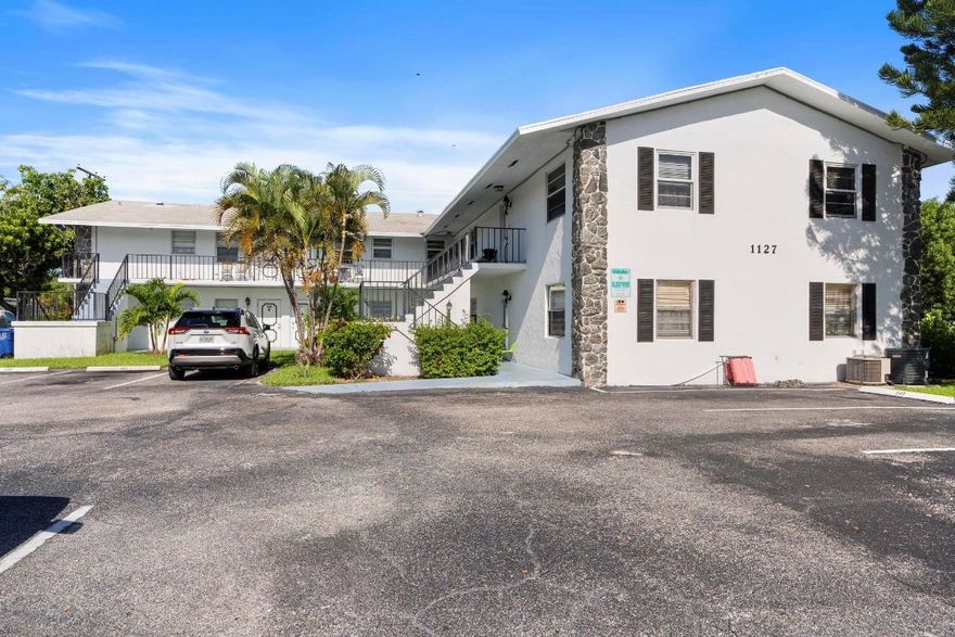 Spacious and REMODELED 2 BEDROOM, 2 FULL BATH condo on the FIRST FLOOR only 4 blocks to the Intracoastal.  Offering lots of natural light with remodeled bathrooms and IN UNIT washer & dryer.  ALL AGES are welcome. HOA includes water, exterior Insurance, exterior maintenance.  A/C installed 2021. Centrally located to Lake Worth, Lantana Beach, downtown shops and cafes, PBI airport, Brightline and Tri- Rail. I-95 and local beaches. HOA payment for 2026 paid in full by seller.  Tenant occupied until end of July 2026.  Leasing is Ok!