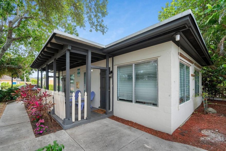 Welcome to this charming updated Studio oasis in the heart of downtown Lake Worth Beach! This FULLY FURNISHED 1950's gem is a one-of-a-kind sanctuary that seamlessly blends history and modern comfort. Step into a world of character, where vintage details meet contemporary convenience. The cozy living space is perfect for unwinding after a long day at work, while the fully equipped kitchen beckons you to channel your inner chef. Relax on the quaint front patio with a cup of coffee in the morning. Stroll to vibrant downtown just a half a block away known for its flair, eclectic shops, and delectable dining options. The beach is just a short walk or bike ride away also. Owner is running a special: Move in with only first months rent and security deposit.