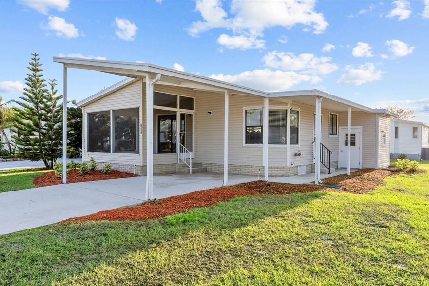 Spacious 2 bedroom, 2 bath home on a corner lot in the desirable Savanna Club 55+ community. Home is light and bright throughout, newer appliances, laminate floors and offers a formal dining room, snack bar and more. Home is priced to sell and move in ready. Call today for a preview. All measurements approximate, buyer to verify all information in listing. Land Lease Property.
