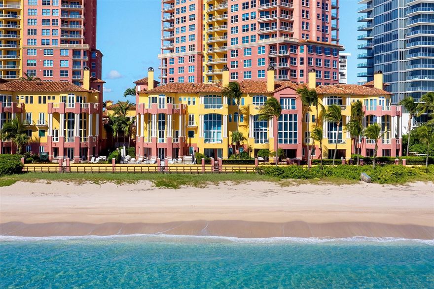 Stunning Villa on the Sand – Rare opportunity to own a private beachfront Villa w/all the benefits of luxury condo living. Located directly on the sand at the prestigious The Palms Condominium, offering the ultimate blend of privacy, elegance, & full-service convenience. Enjoy your own private entrance and garden, while also having access to the Palms' renowned 5 star amenities. Inside, the flexible layout is currently configured w/2 spacious bedrooms, an office, & a stylish cabana/media room, offering both functionality & flair. The Villa is designer furnished, impeccably maintained, & move-in ready for The Season.  Whether you're seeking a refined beachfront retreat or a lock-&-leave luxury lifestyle, this Villa delivers the best of both worlds—Don't miss this one-of-a-kind coastal gem!