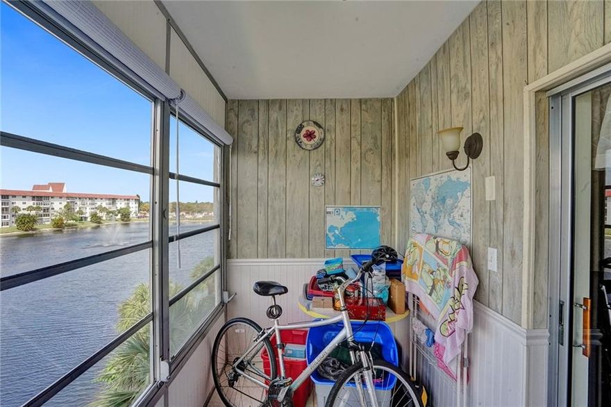 JUST SIT ON YOUR ENCLOSED BALCONY AND ENJOY THIS BEAUTIFUL VIEW OF THE LAKE AND CLUB AREA. VERY LARGE REMODELED UNIT WITH 1 BEDROOM AND 1.5 BATHROOM. THE UNIT IS BEING SOLD FURNISHED TURN KEY. LOTS OF AMENITIES. ASSOCIATION SAYS 55+ COMMUNITY.