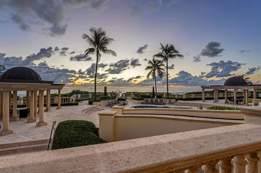 SPECTACULAR AND RARELY FOUND DIRECT OCEANFRONT VILLA WITH PRIVATE POOL. LIVES LIKE A SINGLE-FAMILY HOME WITHIN THE SECURE CONFINES OF A FULL-SERVICE PREMIER OCEANFRONT CONDOMINIUM. ALL ROOMS OPEN TO A WRAPAROUND TERRACE WITH PANORAMIC OCEAN VIEWS. THE OCEANFRONT LIVING, DINING, AND KITCHEN AREAS, ALONG WITH THE PRIMARY SUITE, FLOW SEAMLESSLY TO OUTDOOR SPACES CREATING A TRUE INDOOR-OUTDOOR LIFESTYLE. A WELL-APPOINTED KITCHEN WITH OCEAN VIEWS INCLUDES MARBLE COUNTERS, TOP-TIER APPLIANCES, AND ABUNDANT STORAGE FOR THE MOST ARDENT CHEF. THE PRIMARY SUITE OFFERS A SERENE OCEANFRONT RETREAT WITH A SPA-INSPIRED MARBLE BATH, FEATURING A SOAKING TUB, STEAM SHOWER, AND EXPANSIVE DRESSING AREA. CURRENTLY, THE THIRD BEDROOM SUITE SERVES AS A CLUB ROOM. DESIGNER FINISHED WITH EXQUISITE DETAILS.