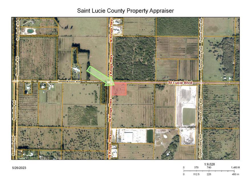 Prime Intersection site. 3.03 Acres per tax records. Key corner on busy Kings Highway and traffic going to St. Lucie International Airport. Ideal for C-store gas such as WaWa, Cumberland Farms, ect