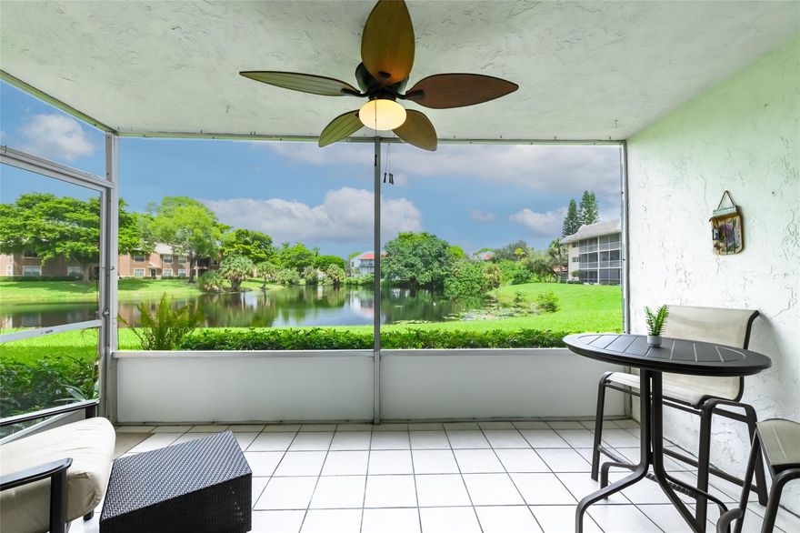 **Beautiful Turnkey Condominium for Sale**Discover this stunning first-floor condo featuring two spacious bedrooms and two modern bathrooms. Enjoy cooking in the upgraded kitchen equipped with brand-new appliances. Additional highlights include a 2023 AC unit, new windows, and a sliding glass door in 2024, complete with hurricane accordion shutters for added safety. This condo boasts a fantastic waterfront view, making it a perfect spot to relax and unwind. Located in close proximity to all amenities, it's just a short walk to restaurants, grocery stores, entertainment, and public transportation. This property is perfect for anyone looking to move right in—just bring your toothbrush!