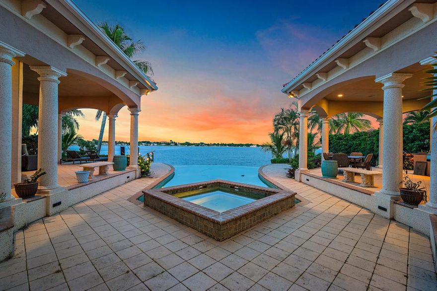 Amazing River Views with-in minutes to the Atlantic Ocean. If you want spectacular river views this property is for you.  Located on the wide  part of the Loxahatchee River this home is all about the water life.  Enjoy beautiful sunrises  from your very own oasis with 5 bedrooms, custom chef's kitchen, office/den with custom wood built ins, lavish owner's retreat with 2 baths and large closets and  wide water views, 4 car garage, new generator and much much more.  This property will not disappoint.