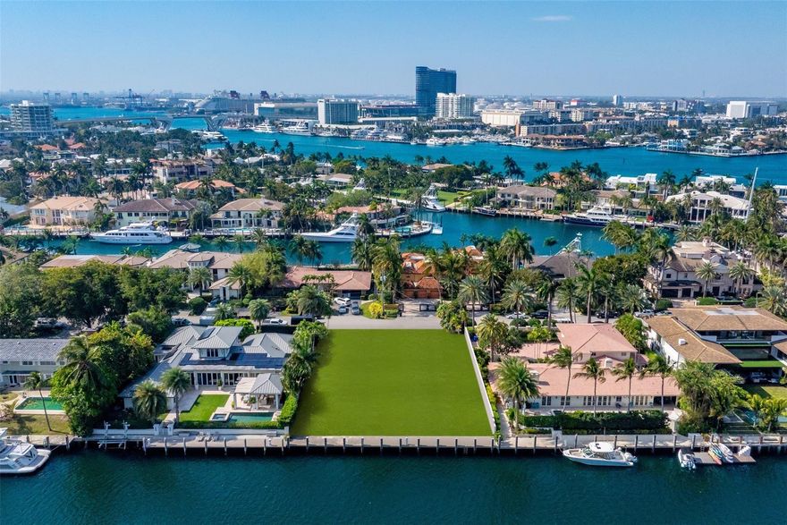 When it comes to luxury real estate, Harbor Beach is on the map for celebrating the highest sale price sales in Broward county history. There is no secret that Del Lago Dr is a street of focus for savvy investors who recognize the higher lot elevations, the larger lot square footage that allows for bigger estates to be built, while having the space to accomodate a security gate and a spacious backyard compared to neighboring streets in HB. The lot depth, wider canals and the fact that this is 1 of 16 homes north facing on Del Lago, positions this lot to be one of the last opportunities for those looking to build an estate in HB. The street is decorated with massive estates, leaving few opportunities to those looking to build. Steps from Pier 66 and the private deeded HOA oceanfront beach.