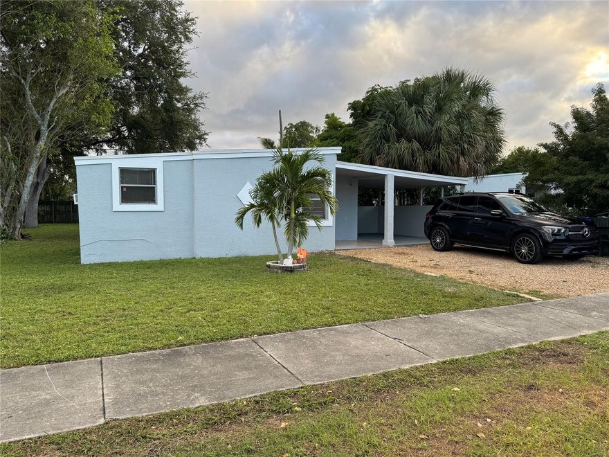 Charming updated 3 bedroom, 1 bathroom home.  This residence features a very large private backyard, covered carport, central a/c, washer & dryer!  Close to shops, I-95, and grocery stores.