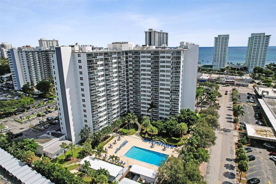 Best-in-Class Resort-Like Living in a Financially Stable 55+ Affordable Community in Desirable Coral Ridge Towers South! This 1-Bedroom/1-Bathroom Apt Unit is Renovated, Turnkey with High Impact Windows, Newly Renovated Balcony, New HVAC + Water Heater plus much more. This spacious unit has panoramic northeast + northwest views, Large Balcony, and it includes Furniture, Open Kitchen with Appliances, Cable TV + Internet, Tile Floors, Walk-in-Closet, 24-Hour Security, Sparkling Heated Community Pool, Laundry Facilities, Fully Equipped Fitness Center, Library, and BBQ Area. Walking distance to Beach, Groceries Stories, Shopping Centers, Post Office, and Nightlife. Whether you're looking for a Full-Time Residence or a Luxurious Getaway, this unit offers the Best of South Florida Living! Motivated Sellers-Coral Ridge Towers South is a55+ Community and a Cash only building: no rentals or pets are allowed without ESA documentation. The Association Application requires two years of tax returns, 650 minimum credit score. a minimum documented annual income of $51,636 and 10% Escrow Deposit. Easy to Show. Please contact directly Fabiana Meyers at (954)803-1516 or Helene Cohen at (732) 762-5640