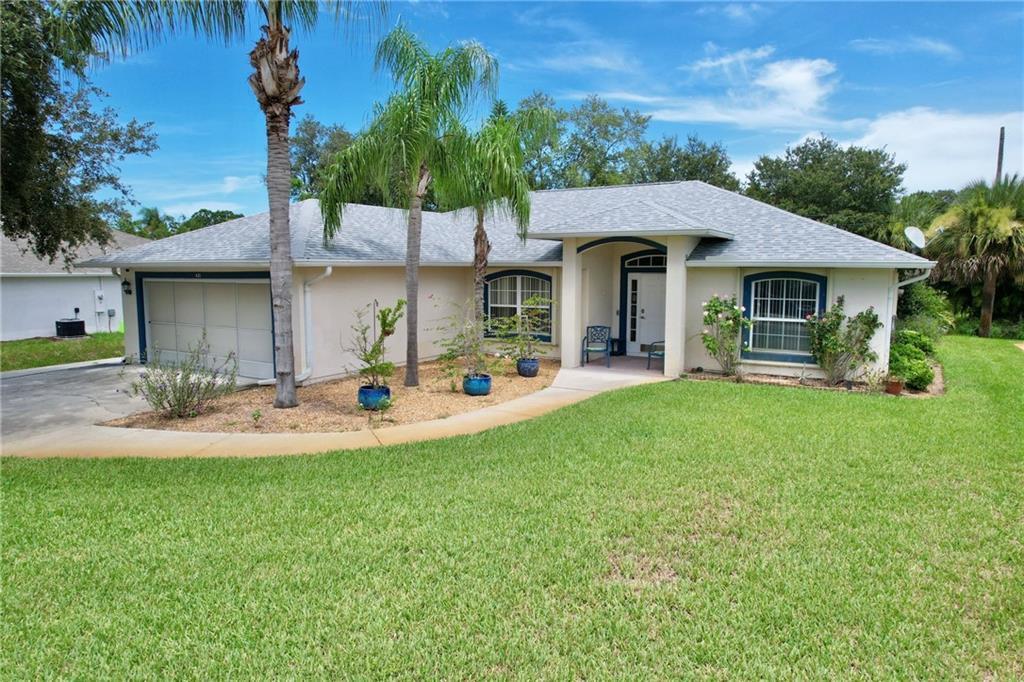 Beautiful 3BR/2BA heated pool home w/ 1,791 sq ft of open living! Recent updates include 2024 roof, epoxy garage floor, accordion hurricane shutters, interior paint, new bedroom carpet, and new pool pump, motor & filter box. Features include solid wood floors, vaulted & tray ceilings, walk-in closets, breakfast bar & nook, 2009 Trane A/C, 2020 well pump, and a spacious primary suite with soaking tub & shower. 12x10 shed w/electric, TREX decking, screened garage & room for boat. A must-see! rmszappr&sub2err