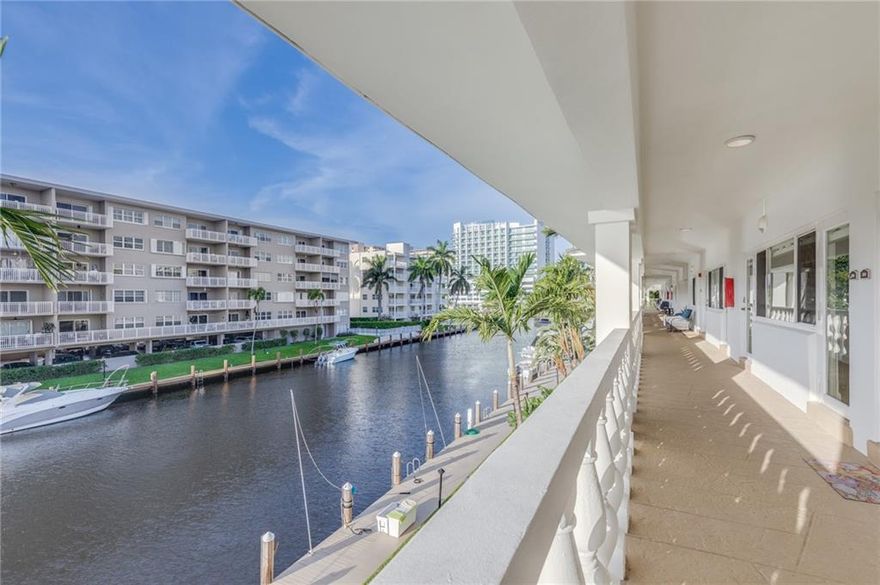 Welcome to Waterside on the Intracoastal! Spectacular mid-century boutique building directly on the Intracoastal.  Fully renovated one bedroom with direct water views and private balcony.  Prestigious Coral Ridge location.  Walk to the beach, restaurants, shops etc. Pet friendly with restrictions.