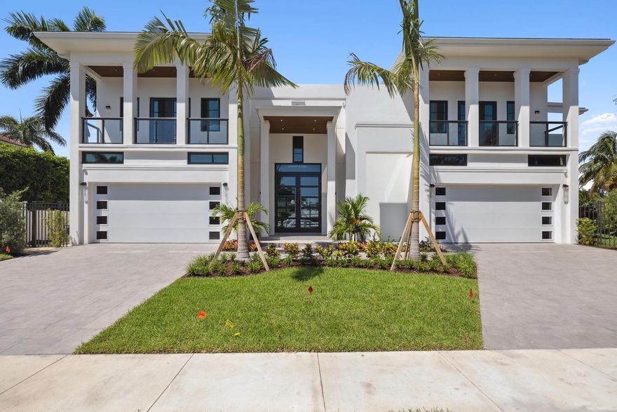 Bay Colony Waterfront paradise! Brand New, MOVE IN READY - Certifcate of Occupancy Received 12.1.23 Minutes from the ICW w/TWO fully equipped docks and 155' of water frontage. This 6 bed/6 full/2 half bath home w/Den, Game Room & 4 car garage is a masterpiece of intelligent design & sumptuous finishes. Spanning 2 floors (w/elevator) each bedroom has a balcony, ensuite bath & walk in closet. Gourmet kitchen is artfully equipped with a huge island, butler's pantry, Jenn Aire appliances & generous bar. Massive glass showcases sparkling water views, a heated, saltwater pool & entertainment deck. Planned with the highest standards for quality, innovation & energy efficiency; each garage has a charging station & the home is safeguarded by a 40KW generator. Boca Bay Colony's finest crown jewel Bay Colony is a supreme location as close to downtown Boca Raton as it is to downtown Delray Beach, with a short 5 minute drive to the beach. With 155' feet of water frontage, this exceptional home site features two docks and is adjacent to a turn basin, making it a superior location to navigate even larger vessels. The concrete docks were raised 2' feet to be level with the pool/entertainment deck, equipped with both water and electric service. The heated, saltwater pool features a sundeck and heated spa. The back yard is secured from the front yard with decorative, aluminum fencing. Jenn Air appliances are installed in the gourmet kitchen which features a butler's pantry, quartzite counters with full backsplash and a complimentary mixture of white lacquer & Italian linen cabinets. The summer kitchen is covered and adjacent to the main kitchen, stubbed out to be customized to the buyer's personal preference. 36' x 72' porcelain slabs are installed on the first floor in white w/a touch of greige accent. The 2nd floor features engineered hardwood.  


Other fabulous features of this home include: Lutron smart home with a security system. 40KW generator. All bedrooms are en-suite with walk-in closet and private balcony. Extensive use of impact glass windows and sliding doors to showcase the entertainment deck and water view. 4 car garage w/charging station, elevator and laundry on both floors