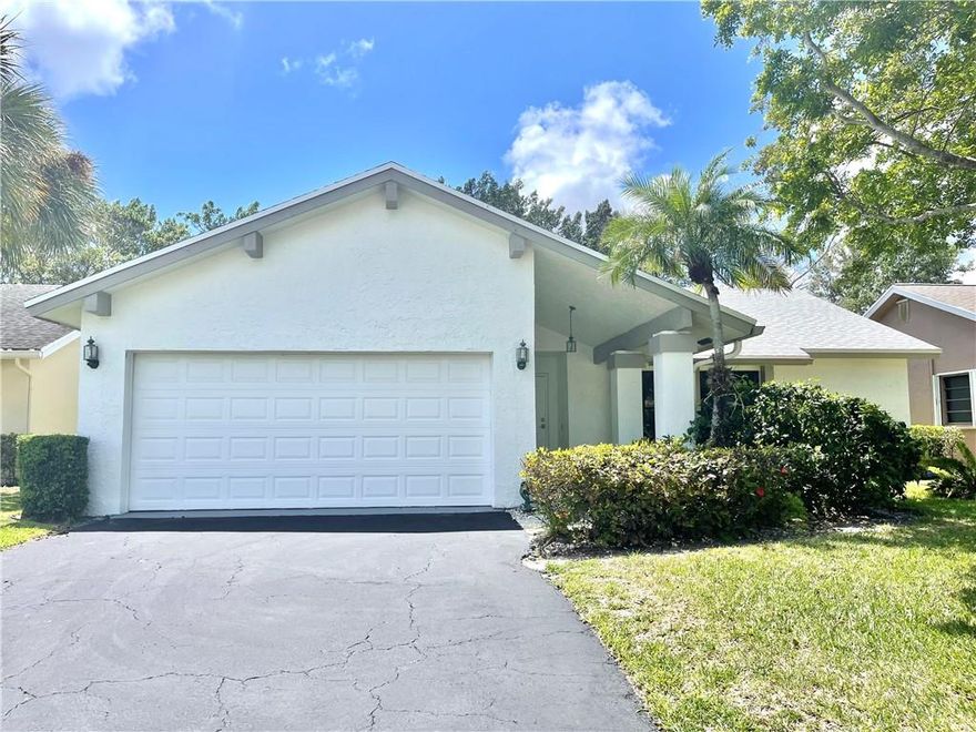 Gorgeous Waterfront Home in desirable Boca Chase area with Brand New Roof 2022. Tastefully Remodeled 2-bedroom 2-bathroom 2 car garage Single Family features an open floor plan with vaulted ceiling; Stunning Kitchen with beautiful Calacatta quartz countertops and waterfall island, high-end 42” cabinets, stainless steel appliances & modern back splash; Luxury Waterproof laminate flooring, modern baseboard, & light fixtures. Beautifully remodeled bathrooms. Spacious Master bedroom with huge walking closet. Oversized 2nd bedroom with walking closet. Screened patio with amazing water views. Laundry room, brand new washer & dryer.  Low HOA fee covers lawn, clubhouse (pool & tennis courts), exterior paint. 2 pets up to 20 lbs each. 55+ Community, one buyer must have 700+ credit score.