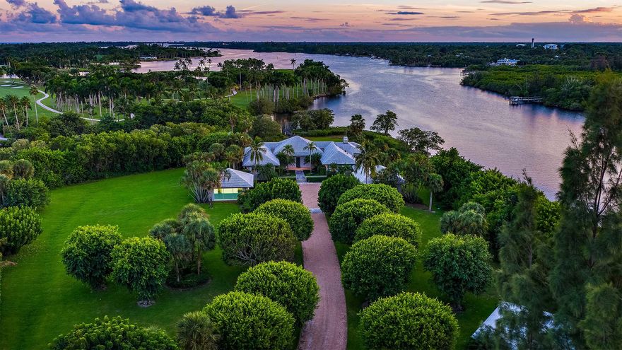 Rarely available 3.4 acre Jupiter Island waterfront estate featuring picturesque panoramic views of the intracoastal and the Jupiter Island Club golf. 
Design your own private estate. Property can also be subdivided into 2 waterfront estate lots. A must see!