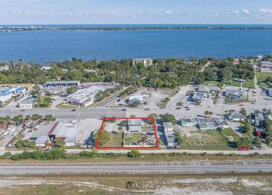 Amazing opportunity to own this 1400 sq ft CBS building with newer roof, Terrazzo floors, great lighting, vaulted ceiling/wood trim...located on thriving continuation of US Highway 1/S Harbor City Blvd --high traffic count! Nearly 200 feet of highway frontage --and plenty of side and rear parking. Access building from highway or alley/Irwin Street just behind. Completely fenced, back of building has thick concrete pad --enough to expand --and CBS wall enclosure. Located in an up and coming Opportunity Zone. Building has large open front room --2 separate office/storage areas, and 2 bas.