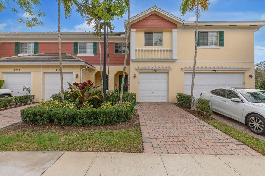 Discover this charming townhome in Davie, where modern upgrades meet inviting spaces. The kitchen shines w/stainless steel appliances & granite countertops, flowing into an open-concept living & dining area. Owner’s suite features a walk-in closet w/built-ins & a dual-sink. Home is refreshed w/new paint, crown molding, & recessed lighting. Step outside to an extended paver patio, a private oasis for relaxation. Garage offers shelving & overhead storage. Hurricane-impact doors & windows. Enjoy the convenience of a newer water heater, smart lock, smart thermostat, & ADT security. The community provides a pool and park, with quick access to Nova Southeastern University, Broward College, and major highways. Close to dining, shopping, and the airport, in a neighborhood with top-rated schools.