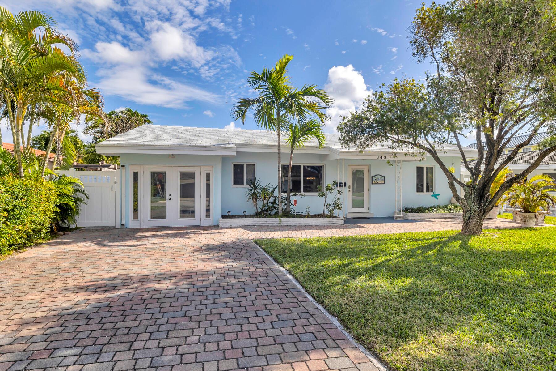 LIVE where they vacation! This Turnkey, Totally Private Deerfield Beach Island House is available immediately for off-season rental through November. Rent for as little as one week! Located on the barrier island, it is walking distance to all that beautiful, exclusive, Deerfield Beach has to offer! This Island Oasis features an outdoor sanctuary with tiki hut, heated pool, and cozy patio. House is very spacious and inside you will find three bedrooms plus one room (converted garage), open dining, living, and kitchen area. Walk to the ocean, JB's & Ocean's and more downtown, or enjoy a game of pickle ball within just minutes by foot. Brand new efficient HVAC system! Inquire about various lease terms!