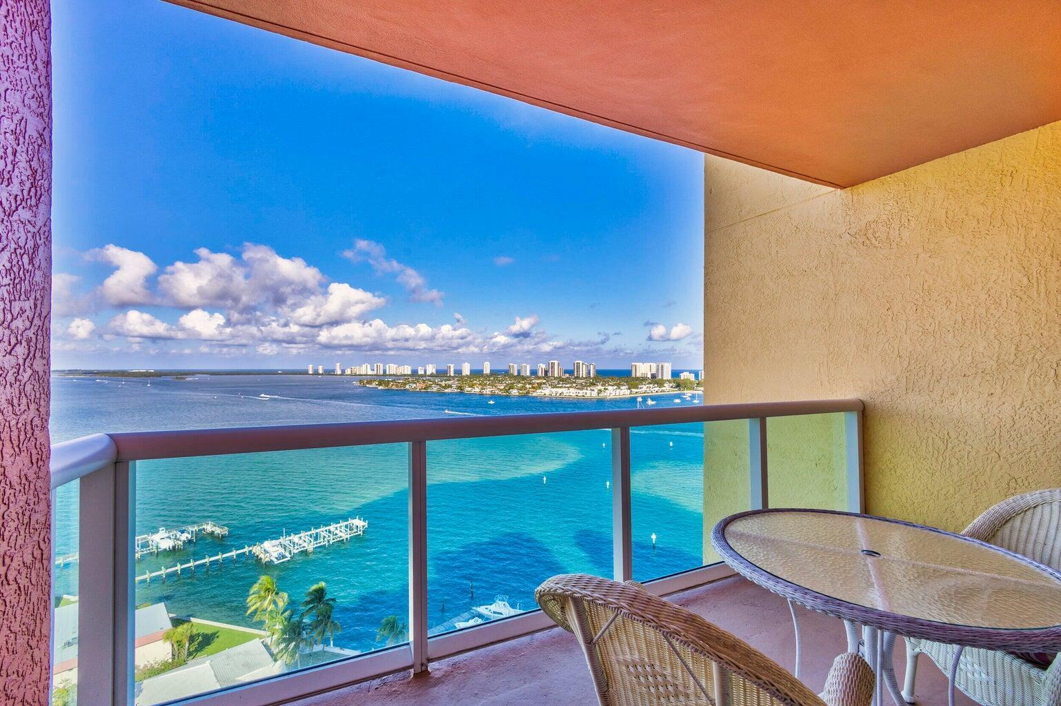 ONE OF THE MOST SPECTACULAR PANORAMIC VIEWS YOU WILL EVER SEE FROM THIS 18 FLOOR. 2 BEDROOM 2 1/2 BATHS WITH JACUZZI IN MASTER BATHROOM , MODERN UPGRADED KITCHEN FULLY FURNISHED.WASHER AND DRYER IN UNIT, VALET SERVICE,GARAGE PARKING,POOL, TENNIS,FITNESS CENTER,CARD ROOMS,BBQ AREA, MNGT ON SITE 24 SECURITY GUARD GATE . SEMI PRIVATE ELEVATOR TO YOUR FLOOR.RESORT STYLE LIVING,BOAT SLIPS AVAILABLE TO RENT.