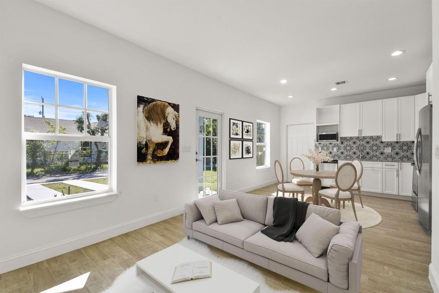 MAGNIFICENT, MODERN NEW CONSTRUCTION DUPLEX FOR RENT. Featuring 3 bedrooms and 2 baths. Enjoy the expansive open floor plan with beautiful kitchen adorned with stainless steel appliance and stylish backsplash, granite counter tops and white shaker cabinets. Wood tile flooring throughout. The large completely fenced yard provides private outdoor space, complemented by a front patio and entrance .Other features include Washer and Dryer in each hone, impact windows with window treatments and ring doorbell. This duplex is the perfect blend of comfort and contemporary living .Located minutes to downtown West Palm Beach, shops, dinning, beaches and I95.
Unit B available