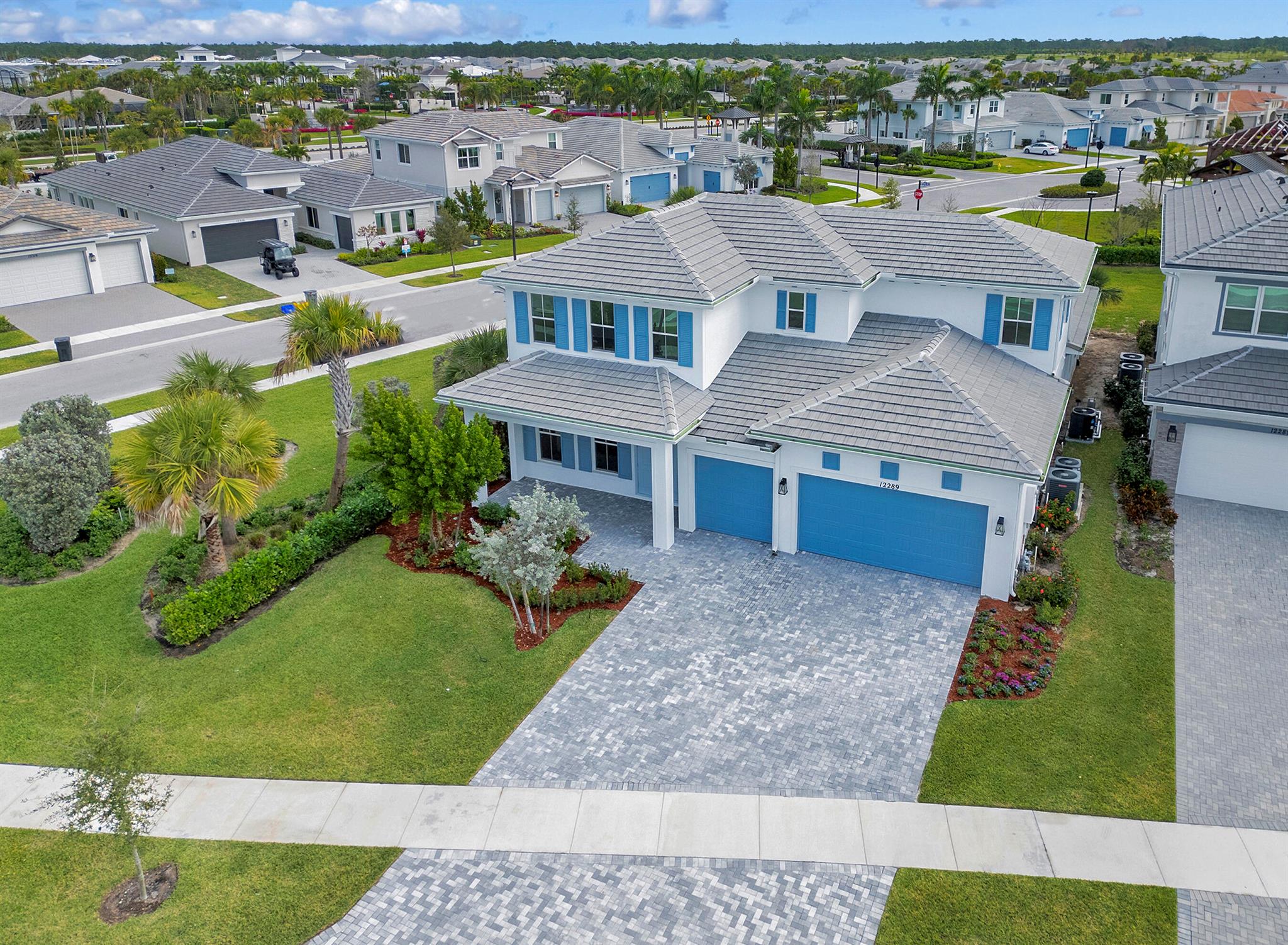 Everything is brand new in 2025! Welcome to your new home in the hottest and most desired neighborhood in all of Palm Beach Gardens! Enjoy luxury resort style and peace of mind living in this value packed home in Avenir! This gorgeous home sits on a perfect corner lot with a fenced in back yard giving you more space for your dogs and more entertainment space for your family get togethers. Upgrades done in 2025 include new roof, new windows, new AC's, new pool heater, new floors upstairs, new fence, new exterior paint and more! This truly is one of the best values in Avenir with an abundance of living space (over 3500sqft), large fenced in corner lot and a brand new inground pool! Don't miss your opportunity to take advantage of this value! Schedule your tour today!