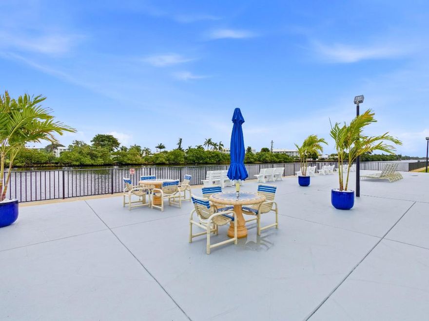 NEW LISTING! Affordable WATERFRONT living. THIS RARELY available 2-bedroom, 2-bath residence is located in the desired community of Hampshire Gardens. This unit is just steps from the Intracoastal and the updated, waterfront pool, offering beautiful water views and refreshing ocean breezes. Enjoy watching boats pass by, with easy access to the meditation and fishing dock, and nearby Jaycee Park, which is ideal for daily walks and outdoor enjoyment. The home features a bright, cozy layout, a new roof (2025), A/C (2025), water heater (2024), electric panel, accordion shutters, and a freshly painted exterior, as well as a new seawall and newly surfaced roads. Well-maintained, with spacious bedrooms and generous living areas, this home is ideal for full-time or seasonal living. Hampshire Gardens has completed extensive upgrades, including a new metal roofs (2025), fresh exterior paint, decorative railings, a newer seawall, and a fully renovated clubhouse (all paid by the current Seller). Residents enjoy a heated, saltwater pool located directly on the Intracoastal Waterway, with stunning views of The Little Club luxury golf course, lush landscaping, and an active 55+ lifestyle featuring social events. Maintenance includes water, sewer, trash, insurance, and more. Minutes to the beach, downtown Boynton, Delray dining and nightlife, shopping, and parks. No rentals allowed per community.
