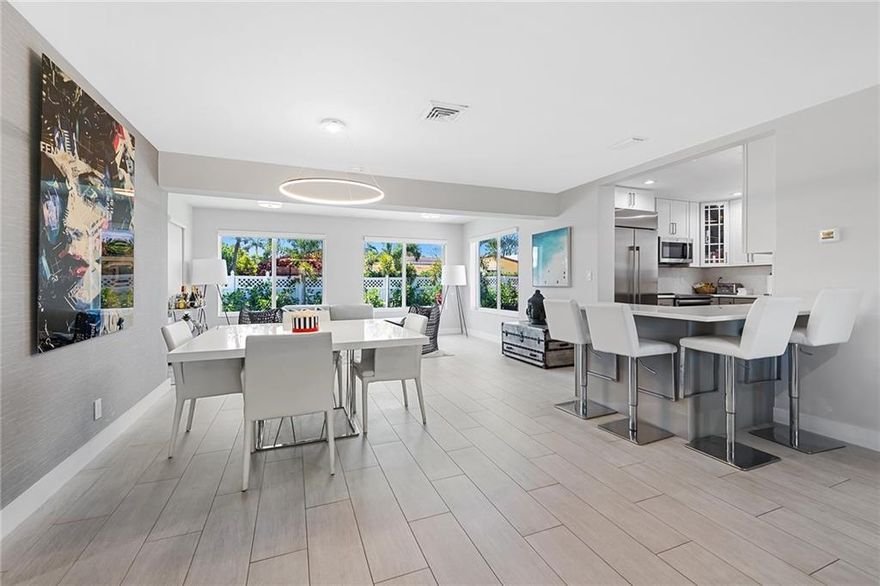 Welcome to 918 SE 16th Pl, in the coveted neighborhood of "The Cove". No quick flip here, as the owners have extensively renovated, inside and out over the last year and a half with quality finishes. Step into a bright, and airy modern home, featuring two bedrooms, and two bathrooms, with over 1,500 Sq Ft. Renovations include, all new Lawson Impact Windows and Doors, electrical panel and wiring, insulation, driveway and back patio, recessed lighting, kitchen, with Monogram and GE appliances, bathrooms, the list goes on. With just a 5 minute drive to the beach, restaurants, and shops this is the perfect home for investors or an end-user.