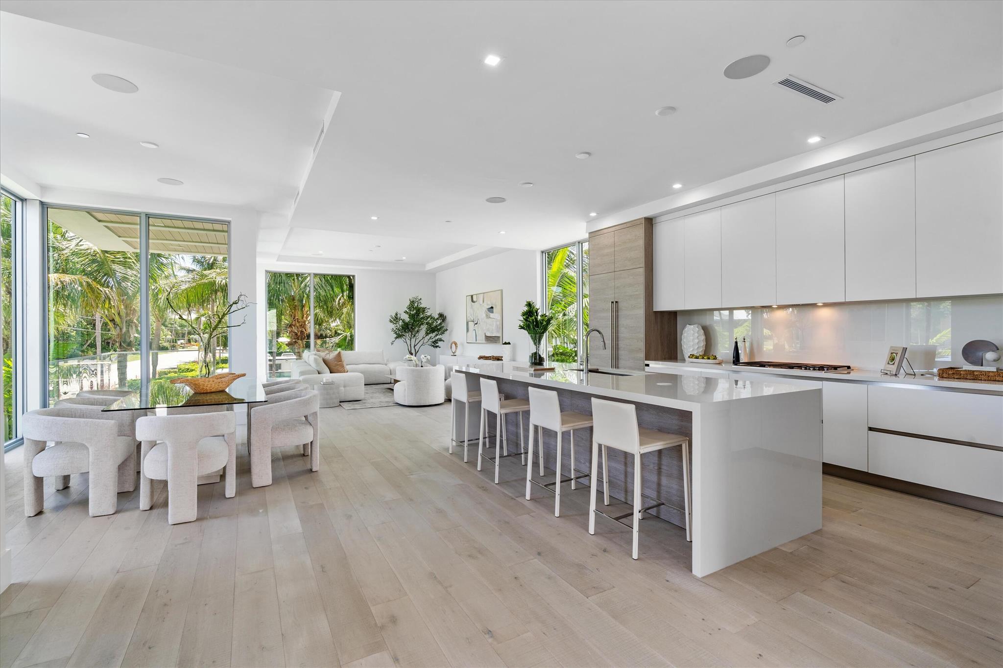 Seasonal Rental! Welcome to the Estates At Ocean Delray! This boutique development of five custom contemporary crafted homes is located just 500 feet from the beach & offers private deeded beach access. Renowned architect Randall Stofft's vision comes to life as soothing sophistication exudes from each of the 3-story seaside estates. From the homes hardwood floors, 10-foot ceilings, gas Wolf appliances, floor-to-ceiling sliders, elevator & chef's kitchen with European cabinetry no detail was overlooked. 1070 Del Harbour Drive features a 1st floor bedroom suite & open area with wet bar perfect for guests or in-law suite. The second level is the heart of the floor plan with expansive flexible space for everyday living. Upper level boasts 3 spacious ensuite bedrooms & outdoor terrace.