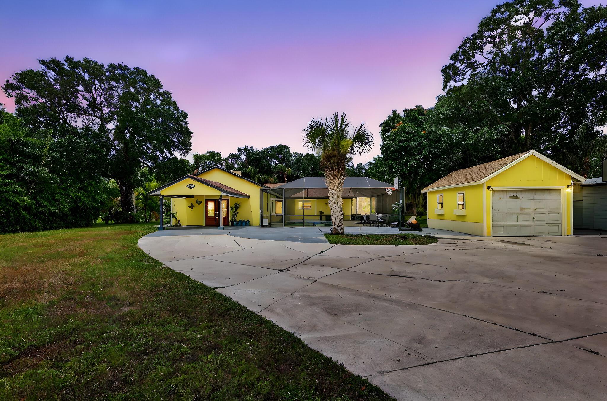 Discover this half acre property at exceptional value in this well-maintained home located in a quiet, desirable location. This inviting property offers a spacious layout, thoughtfully upgraded systems, and a backyard oasis perfect for Florida living. Step outside and enjoy the screened in-ground, pool ideal for relaxing or entertaining year-round. A new pool pump ensures worry-free enjoyment, and the home is equipped with a Culligan Water Treatment System for the highest quality water throughout. Notable system upgrades include a new well pump, water heater that is 4 years old, and a 3-year-old A/C unit with a transferable 10-year warranty for added peace of mind. The roof was replaced in 2018, offering lasting protection for years to come