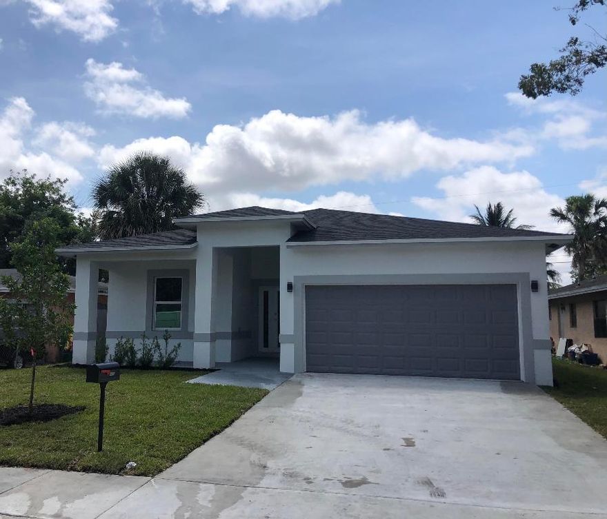 Beautiful new construction 3/3 CBS home . Modern Kitchen has quartz counter top, white shaker cabinets and stainless steel appliance package. Property features 9,3 foot ceilings,high impact windows and doors, porcelain tiles. Master bedroom with walk-in closet and double vanity bathroom, free-standing tub, beautiful covered front porch, Automatic sprinkler system, etc. House plans are available upon request.