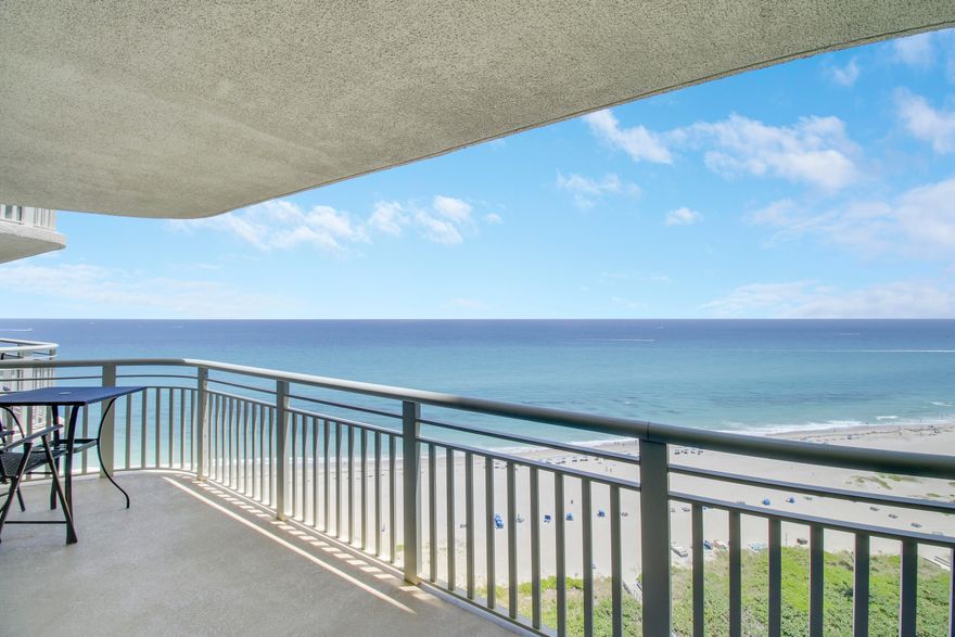 Furnished off season rental Available  June 1 -Nov 1, $5,000 Floor two ceiling sliding glass doors, large balcony with access from each room. Furnished with the beach in mind, casual and comfy decor. Large kitchen, granite counter tops and stainless steel appliances. The primary suite has a comfortable King bed. 2 twins in guest room, large walk-in showers in both bathrooms. Washer/Dryer located inside unit. Tiara is a breathtaking oceanfront development. It offers amazing amenities, including a heated swimming pool, clubhouse, ladies and gentlemen's fitness centers, tennis court, Tiki Bar where you can grab a bite and head to the beach famed Marquis owners lounge and restaurant on the top (43rd) floor perfect panoramic views of Palm Beach County and the blue waters of The Atlantic Ocean.