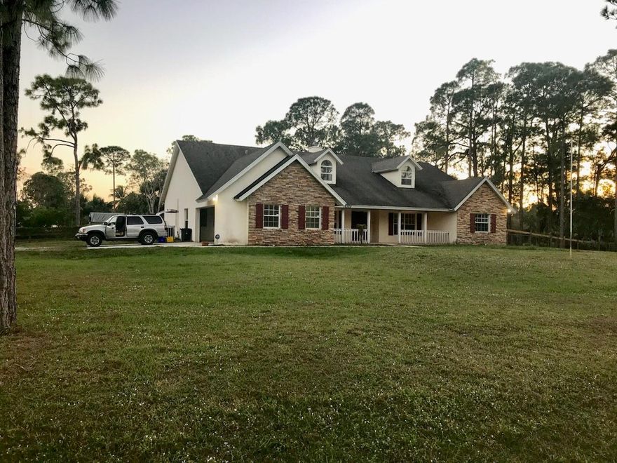Two bedrooms three bathroom home to car garage Country elevation by Vista builders back porch acre and a quarter fireplace wood floors, rent as is