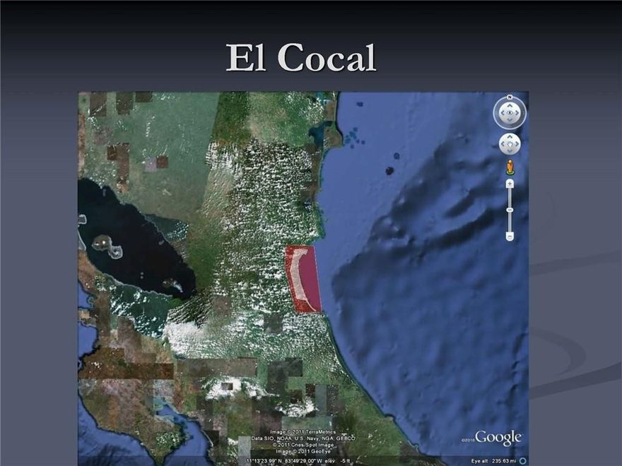 El COCAL • 78,793 Acres (319,000,000 square meters) (32,000 Hectares) of virgin land which is : Six time larger than Bermuda Four times bigger than San Marino Same size Isle of Malta, or Saint Kitts and Nevis, or Seychelles or Maldives. • 60 kilometers (33 miles) of Beaches on the Atlantic/Caribbean Coast of Nicaragua, border lining Costa Rica. • 7 major pristine rivers • Best Eco System and Bio-Diversity in the World • The famous San Juan River which connects the Nicaragua Lake (The only freshwater lake with sharks in the world) ends at El Cocal where it meets the Atlantic/Caribbean Ocean • Next to Greytown, old British Empire settlement and made famous by Almirante Nelson