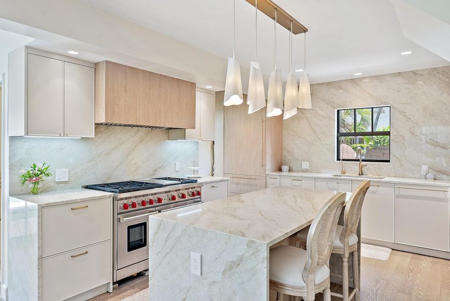 TOTAL, CUSTOM renovation in Historic Prospect Park. Meticulous perfection, located just across the street from the Intracoastal Waterway. The main home offers 3 bedrooms and 2.5 baths & guest house with full kitchen, dining, living, bedroom and full bath, and separate cabana/office/gym & bathroom. Custom, Eat-in kitchen with expansive island & top-of-the-line appliances. French doors from almost every room allow access to a beautiful Florida landscape, boasting a covered loggia and spacious pool area that is perfect for entertaining or just relaxing. No detail has been overlooked. The first floor boasts, formal living, formal dining & family area with pristine finishes and gorgeous hardwood flooring throughout. Additional highlights include sound system, impact windows, doors & ample storage. Walking distance to Palm Beach, downtown WPB, neighborhood restaurants and shoppping & minutes to Palm Beach International.