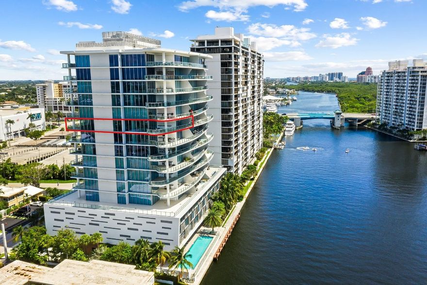 Unparalleled views of the Intracoastal waterway, ocean & city skyline from this south side corner sky residence. Abundant natural light & scenery through floor to ceiling windows & a flow through open floor plan enhanced by 10 ft ceilings. The private foyer w/custom glass doors opens to the great rm, dining area & family rm. The gourmet kitchen is ideal for entertaining w/a walk-in pantry, tremendous counter space & center island, upgraded appliances & wine refrigeration. The primary suite boasts breathtaking sunrises, waterway views, a spa inspired bathrm, 2 custom walk-in closets & additional storage. 2 enormous balconies & summer kitchen elevate the outdoor living spaces & waterfront vistas. Resort style amenities, mins. to restaurants, shopping, gyms, spas & the beach. Sq ft from IMAPP