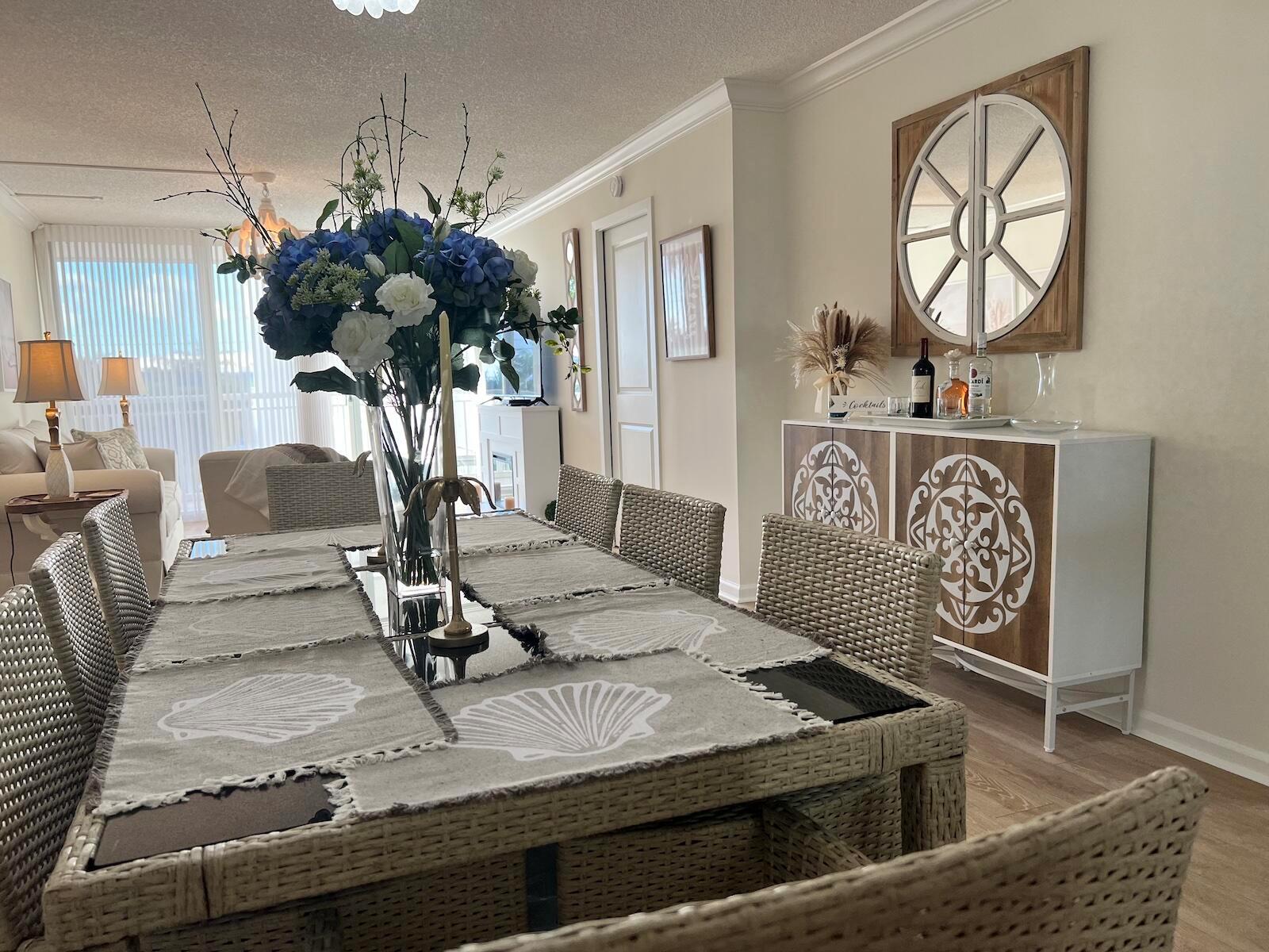 Looking for a winter escape to the sunny Palm Beaches? Search no further, this lovely 2-bedroom, 2-bathroom condo, with its contemporary design and turnkey experience, will make you feel right at home. Located in a resort-style complex right on the beach, offers lovely views of the tropical garden and the tranquil fountain, with a large balcony to enjoy vibrant sunsets. The apartment features modern furnishings throughout, and the guest room is equipped with a convenient Murphy bed, ensuring your visitors have a private and comfortable stay. Barclay is complete with lots of amenities: Gym, Tennis Courts, Heated Pool, BBQ, Outdoor Kitchen, Saunas, Business Center, Party Room, Game Room, Lounge & Movie Room, 24/7 Doorman, Drive-thru Car-Wash, Garage Parking, Water, Cable & Internet.