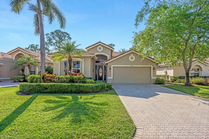 POOL HOME WITH GOLF COURSE VIEW IN THE HEART OF PGA VILLAGE!  This property truly offers Florida living at it's finest & the owner's care & pride of ownership are evident in every detail! The view, patio & pool area are perfect for enjoying the spectacular Florida sunsets, entertaining or relaxing after a day on the course.  The property speaks for itself!  New a/c 2019, new pool pump & brand new aqua-call pool & spa heater, pool enclosure rescreened in 2017, new washer & dryer & whole house accordion shutters.  Perfectly located close to the PGA Golf Club & it's 3 world class championship golf courses & The Legacy Golf & Tennis Club, close to the gate, away from the I-95 & a short ride to the Island Club with pool, fitness, tennis, pickle ball & a full calendar of activities! ACT FAST!!!